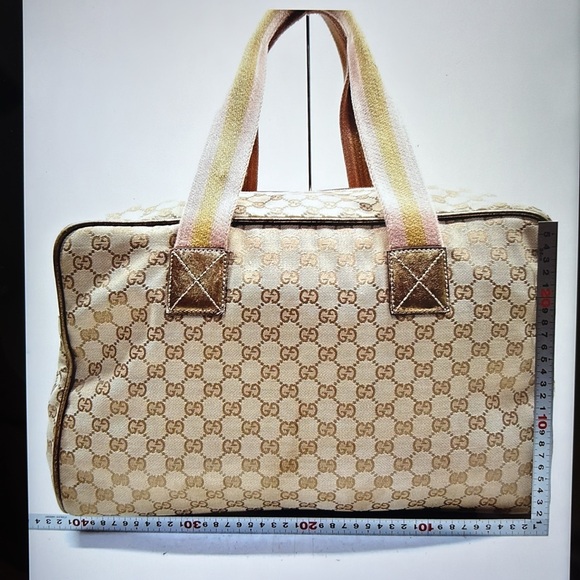 Gucci Beige Monogram Handbag Boston weekender Bag - Picture 2 of 9